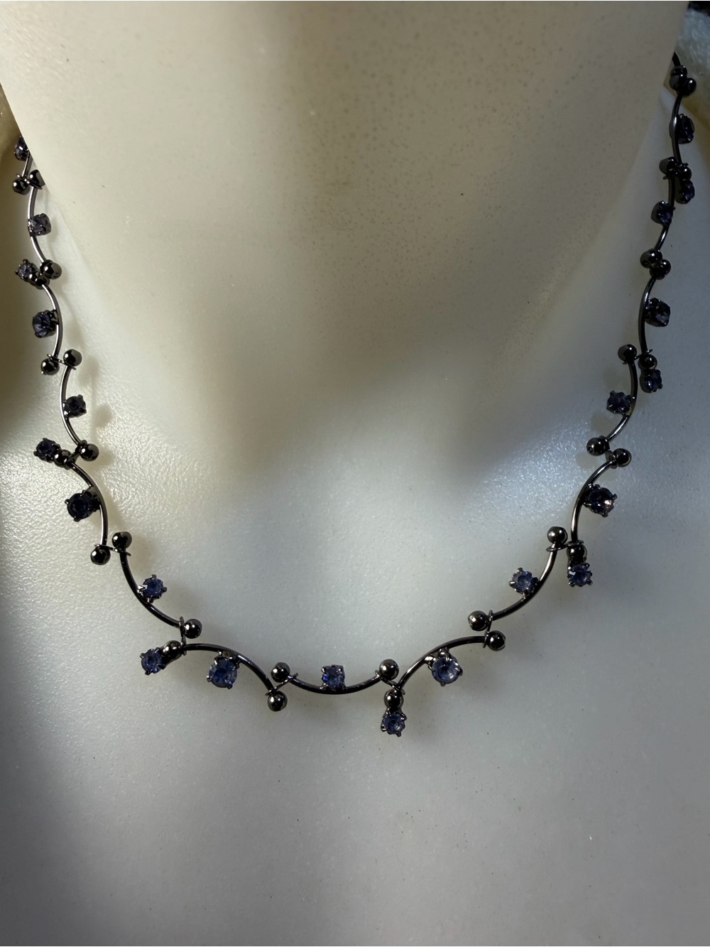 Vintage Monet Necklace with Purple Crystal Accents